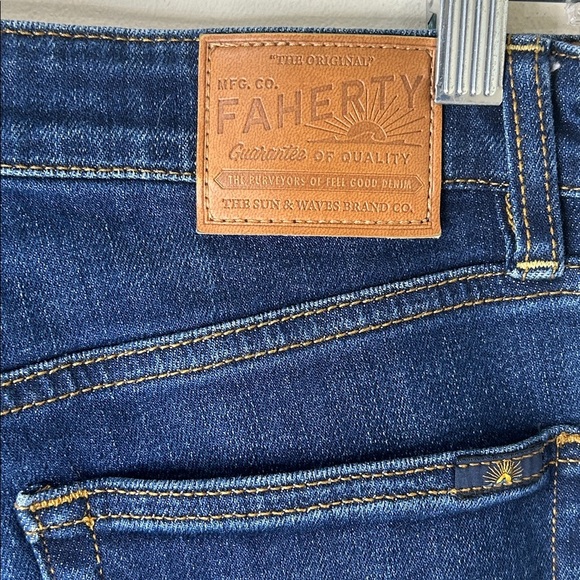 FAHERTY Organic Cotton Straight Leg Dark Wash Jeans Size 28 - Picture 10 of 16